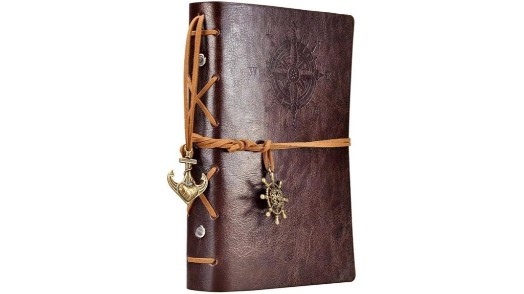vintage nautical leather notebook