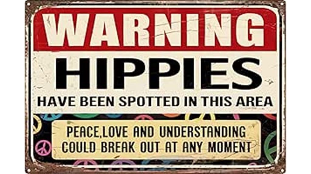 vintage peace sign plaque