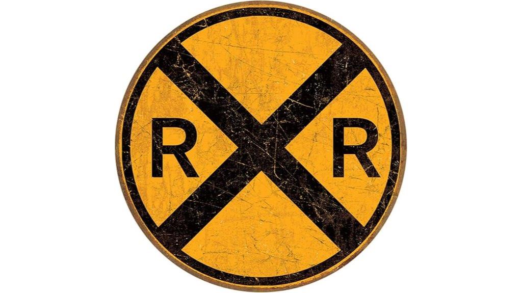 vintage railroad crossing sign