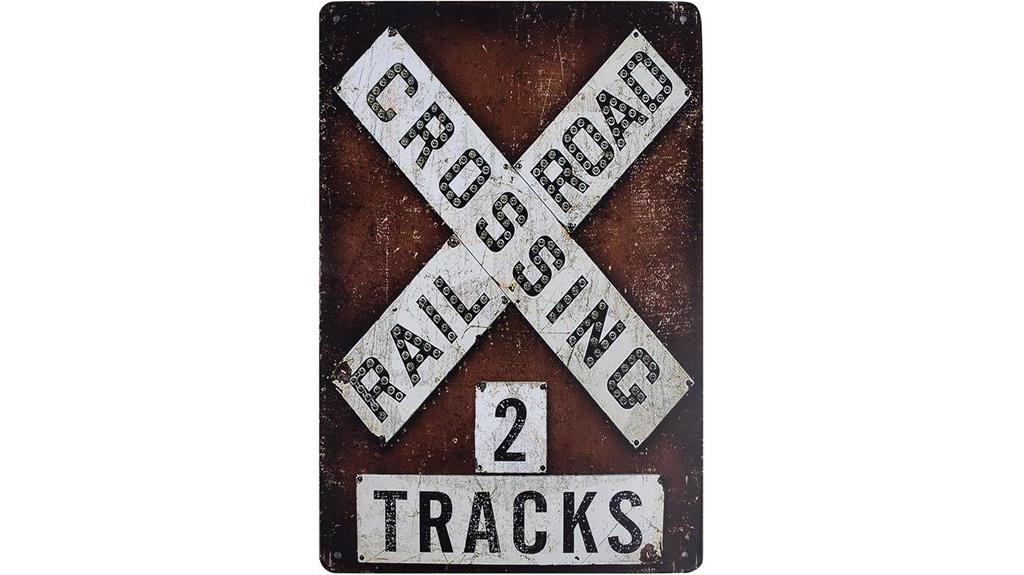 vintage railroad crossing sign
