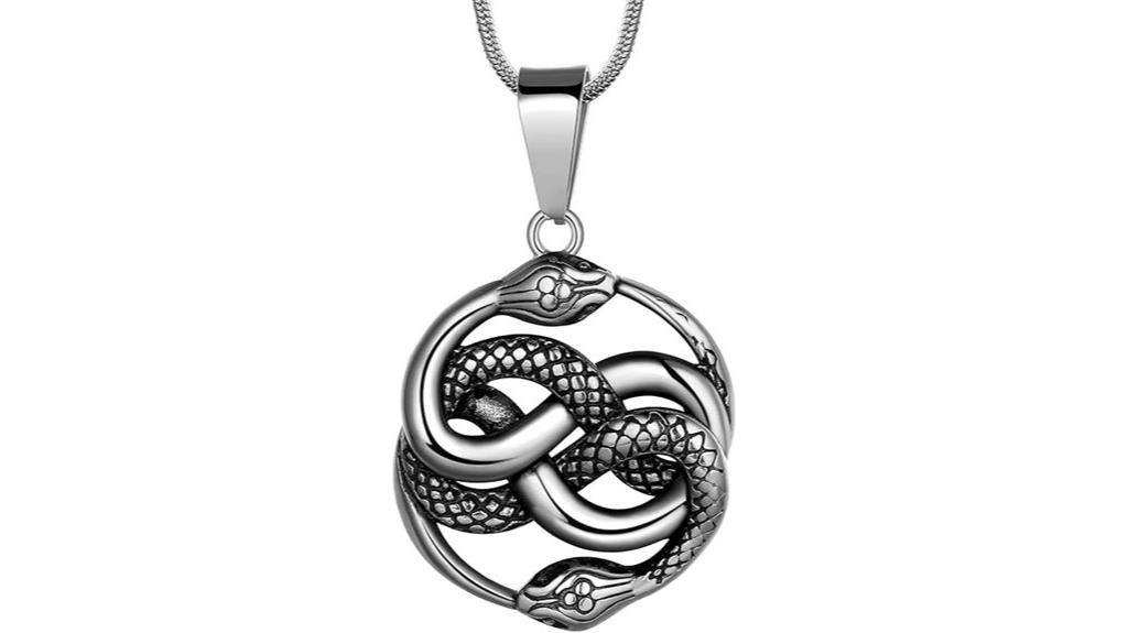 vintage snake ouroboros necklace
