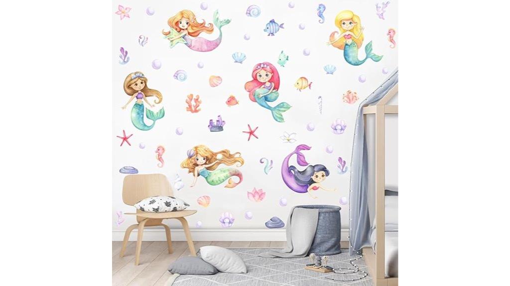 watercolor mermaid wall decal