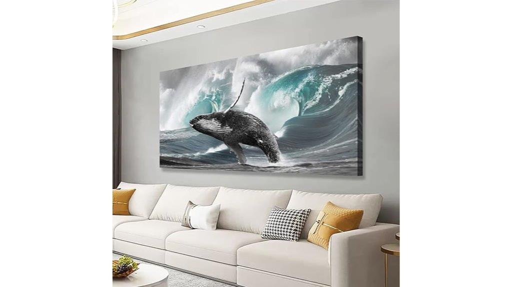 whale wave canvas art
