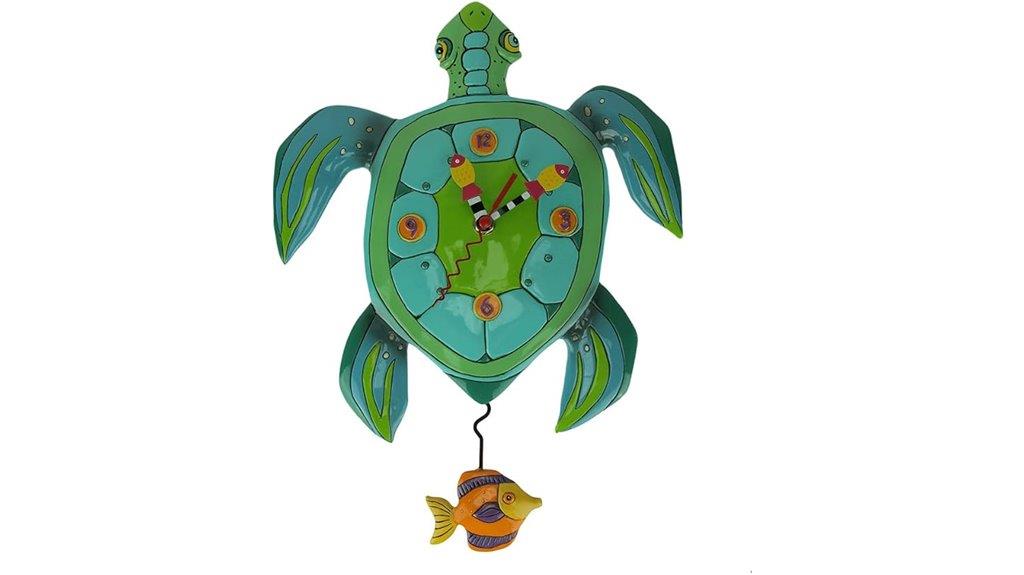 whimsical turtle wall clock