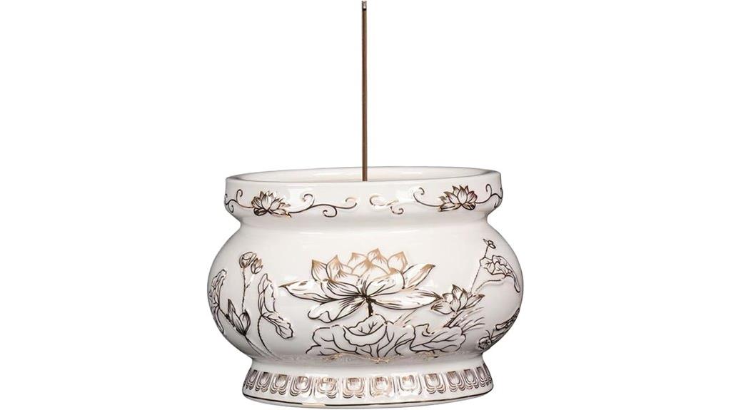 white ceramic lotus burner