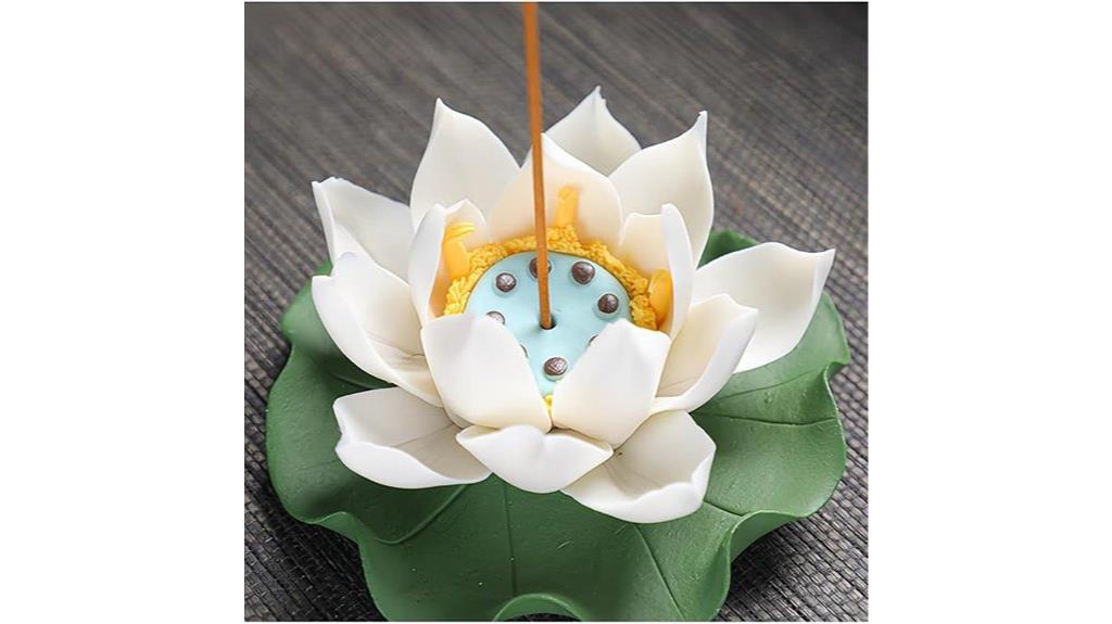 white ceramic lotus holder