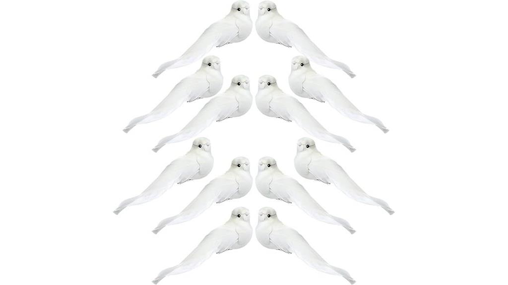 white dove clip decorations