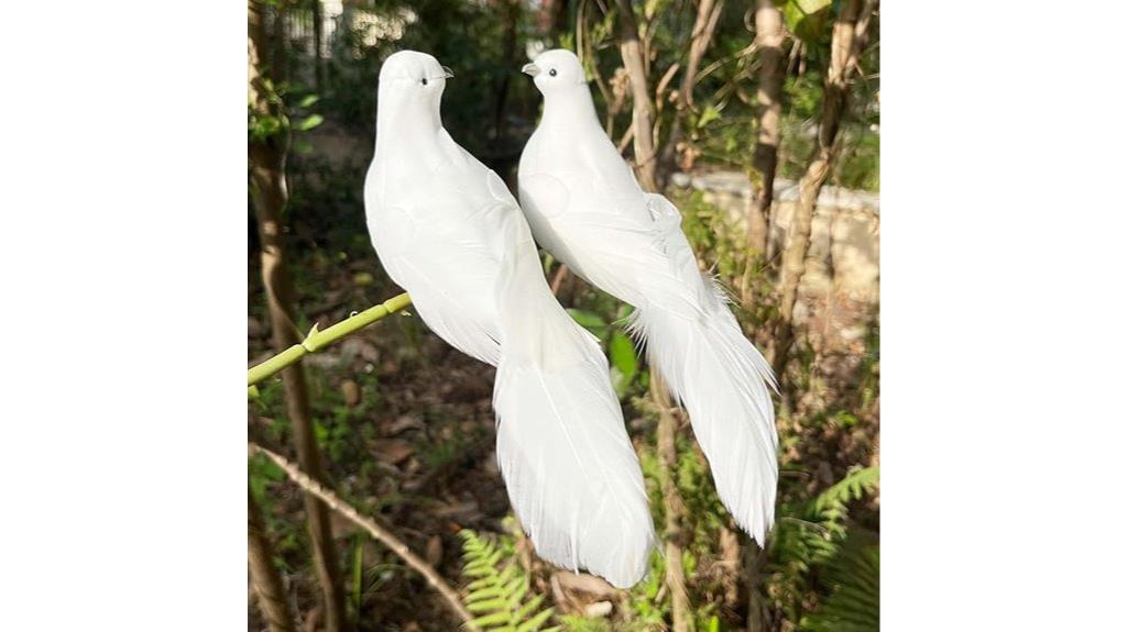 white dove feather decorations