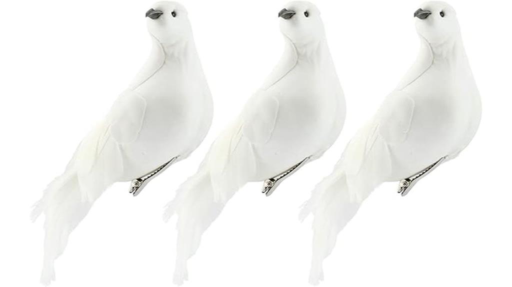 white dove figurine set