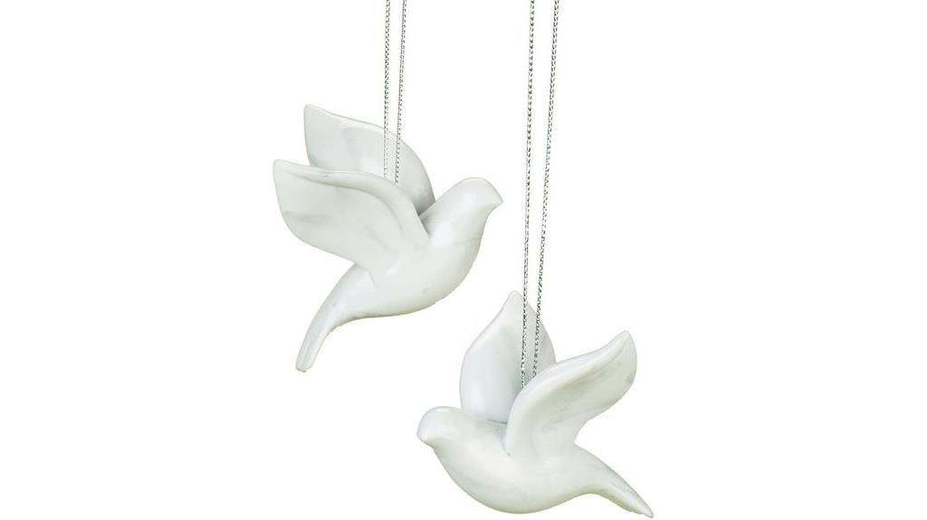 white dove resin ornaments