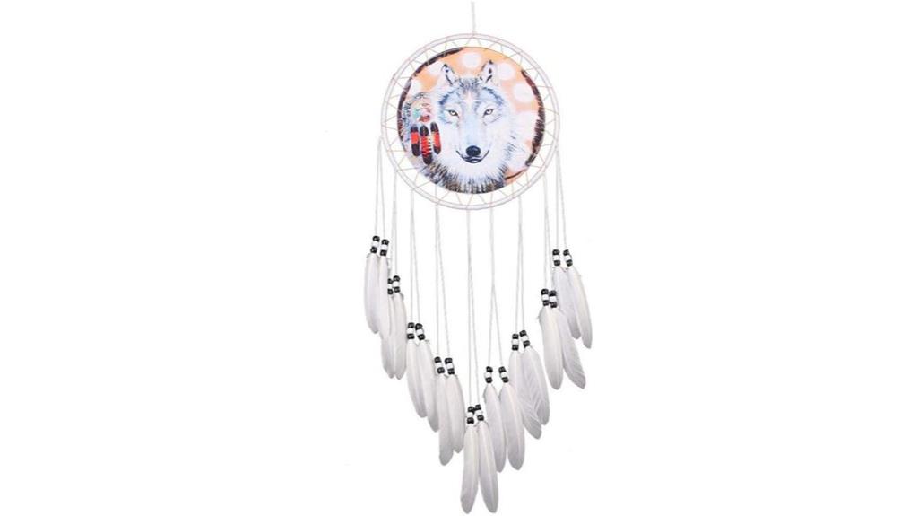 white feather dreamcatcher decor