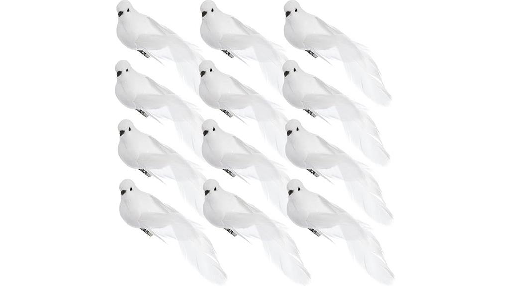 white feathered bird decor