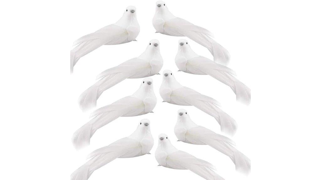 white foam bird decorations
