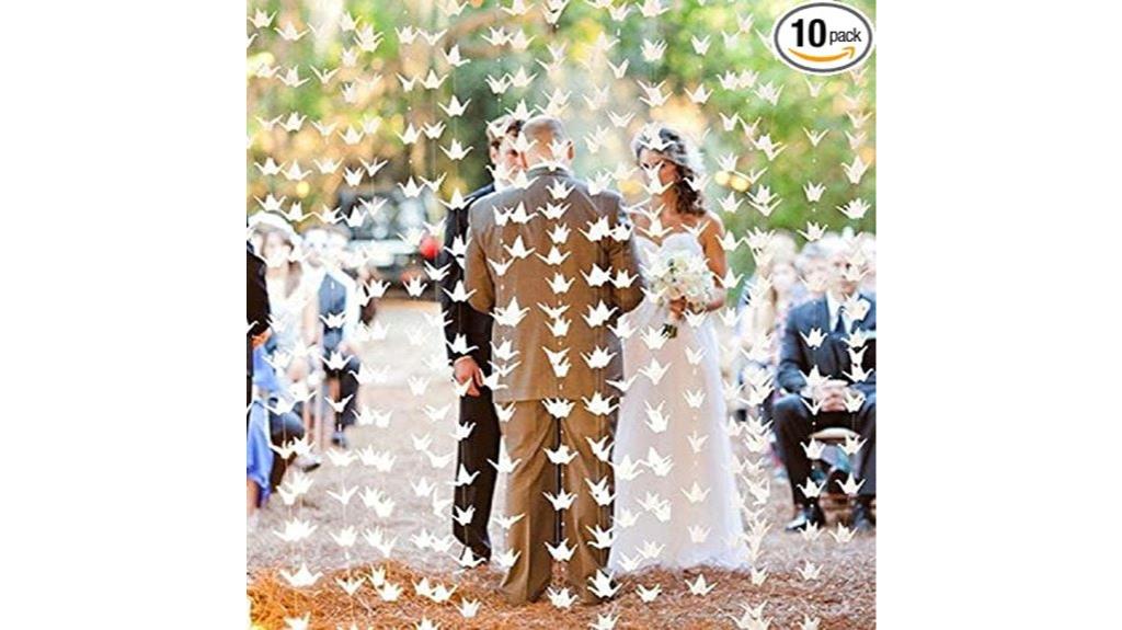 white paper crane garlands