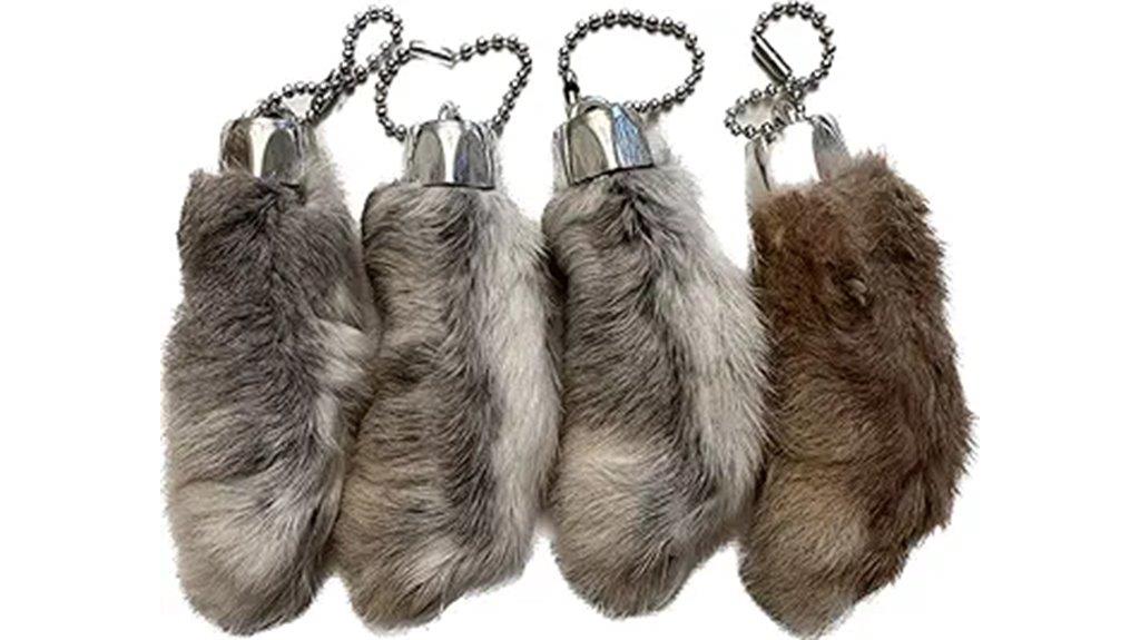 white rabbit foot keychains