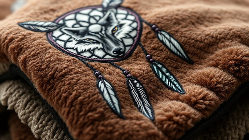 wolf themed cozy fleece blankets