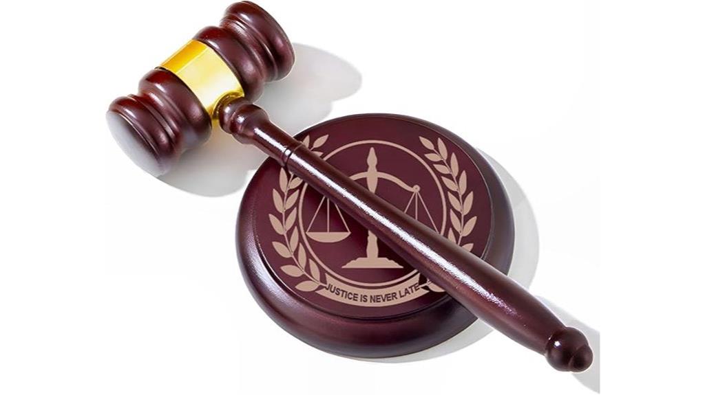 wooden gavel with sound block