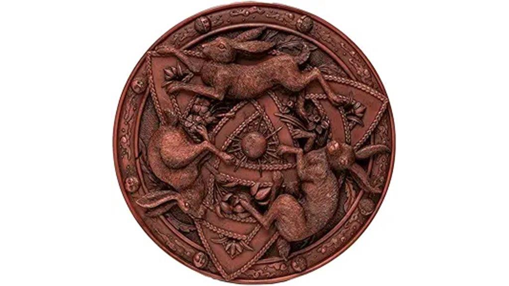 wooden hare plaque artwork