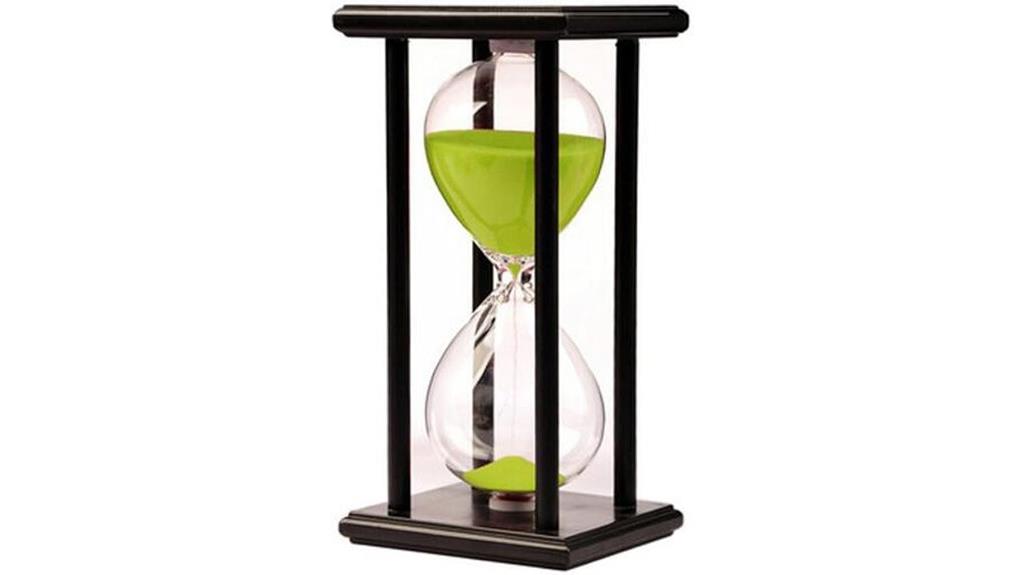 wooden hourglass timer