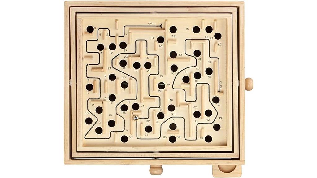 wooden marble maze game