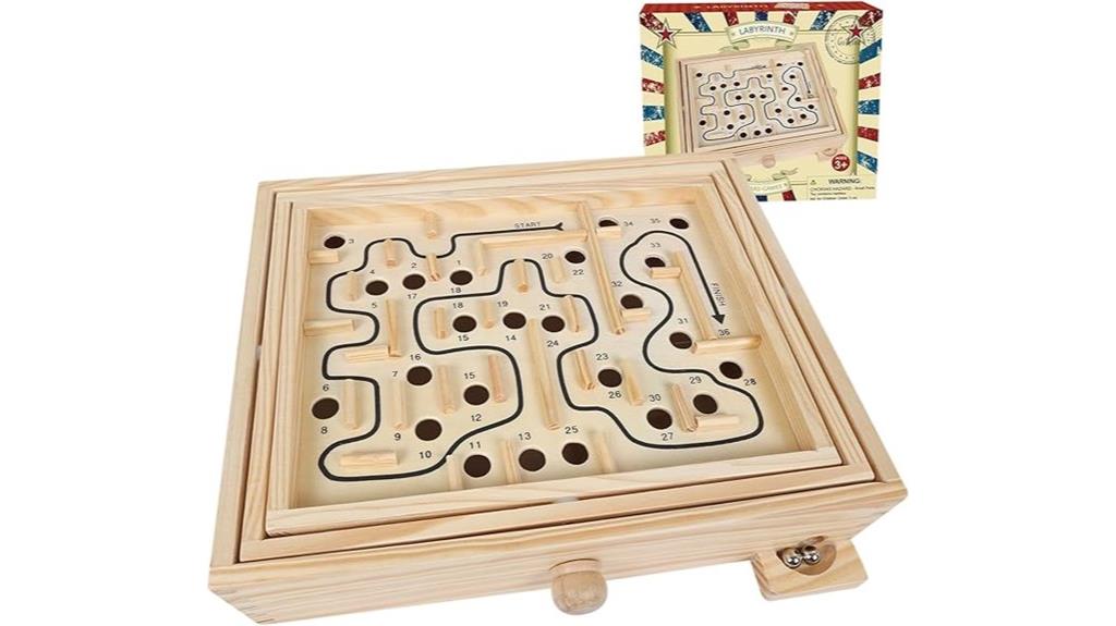 wooden marble maze game