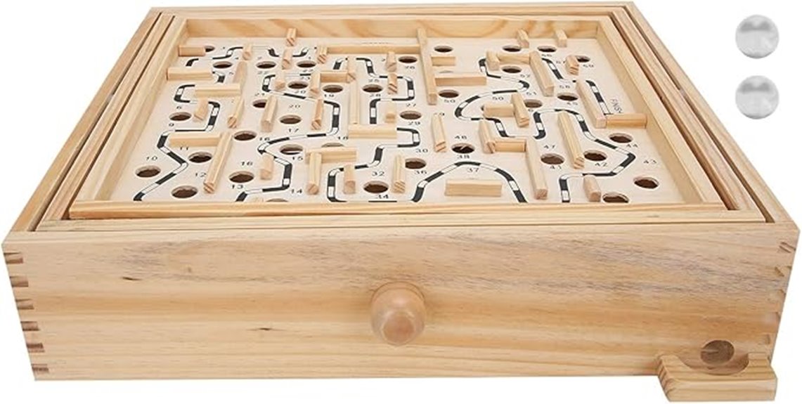 wooden maze puzzle game