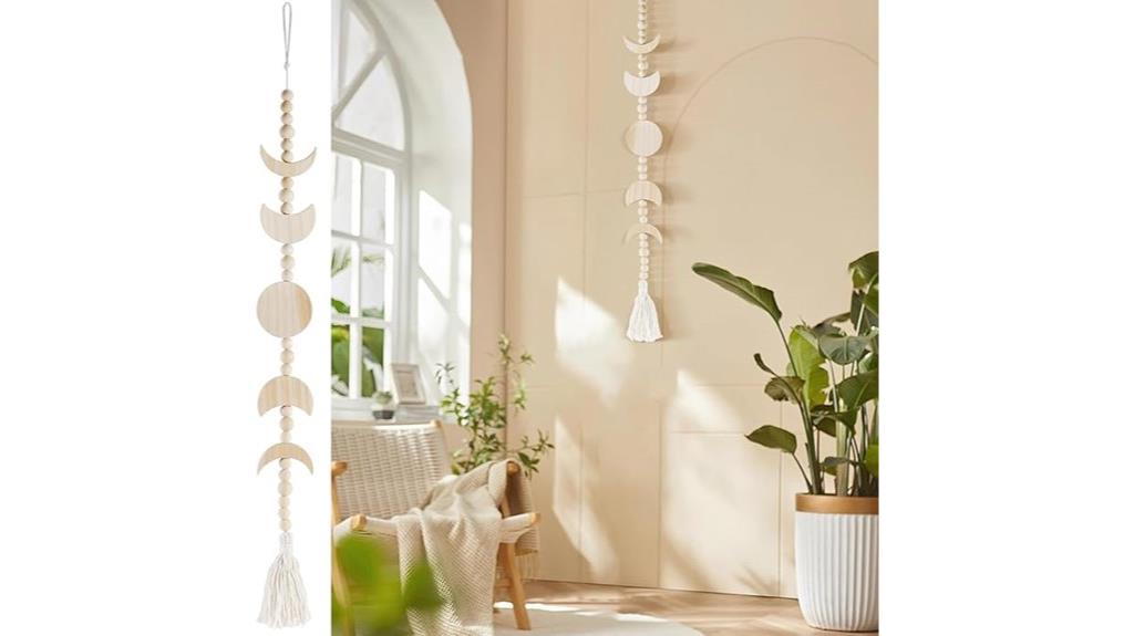 wooden moon phase decor
