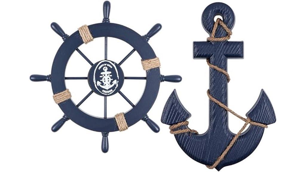 wooden nautical ship wheel