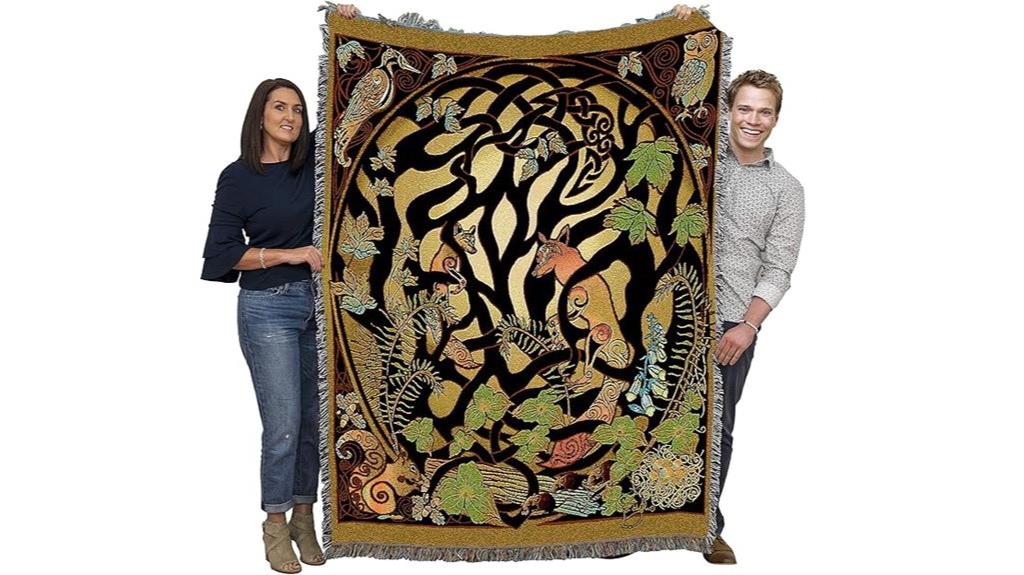 woodland fox forest blanket