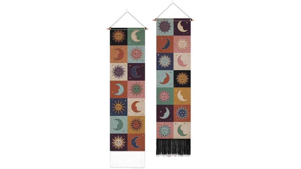 woven tapestry with tassels