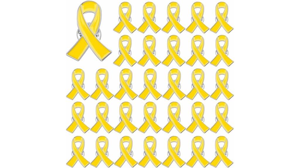 yellow ribbon cancer pins
