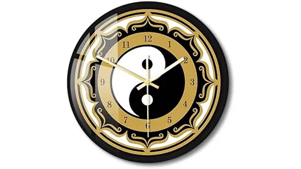 yin yang metal wall clock