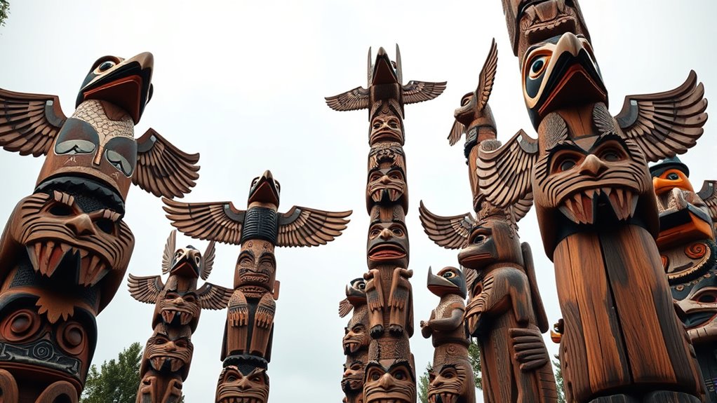 carved figures symbolize heritage