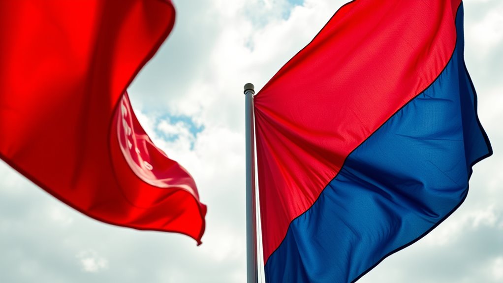 colors symbolize political ideologies