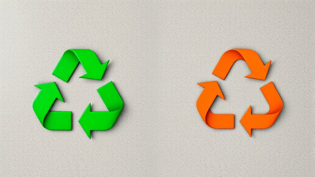 recycling versus upcycling symbols