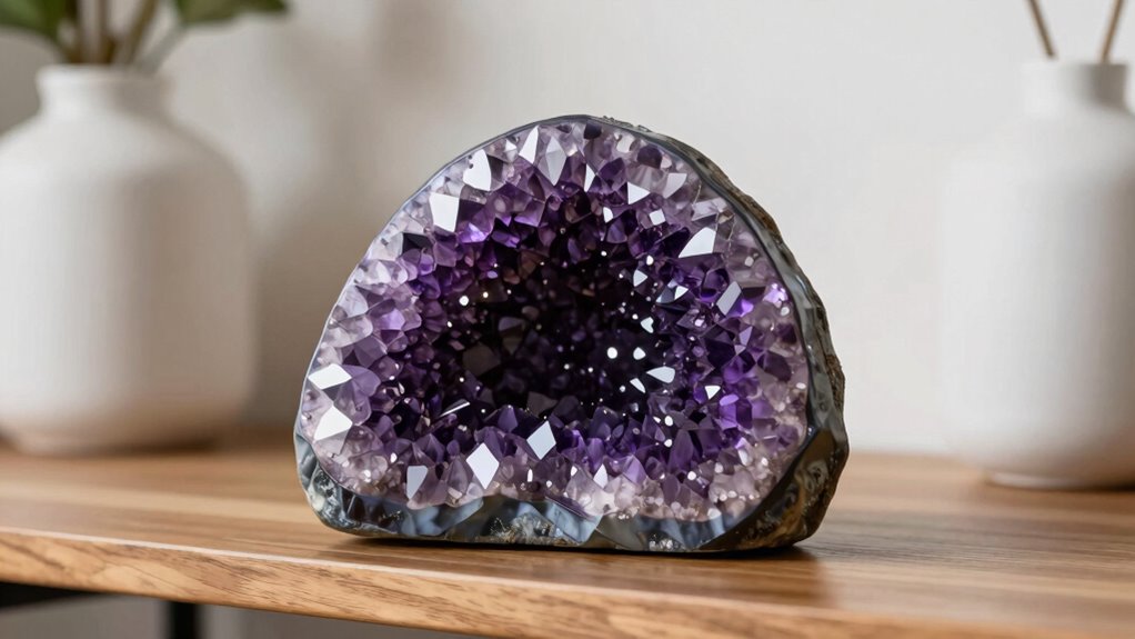 amethyst geodes promote tranquility and spirituality