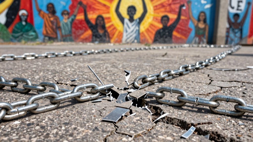 chains breaking symbolize liberation