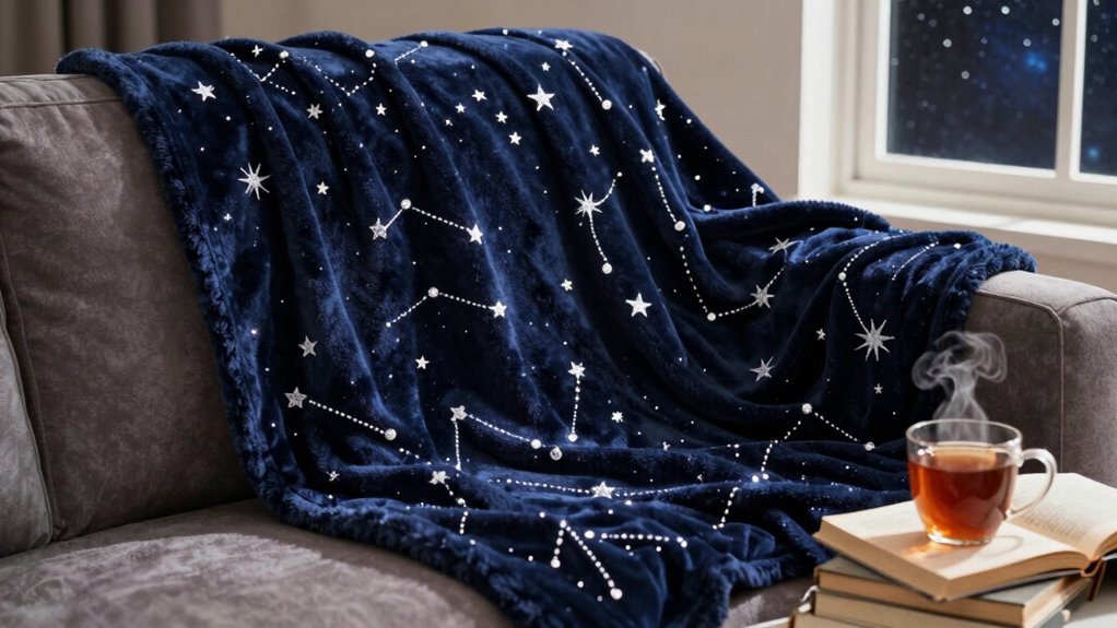 cosmic themed cozy blankets