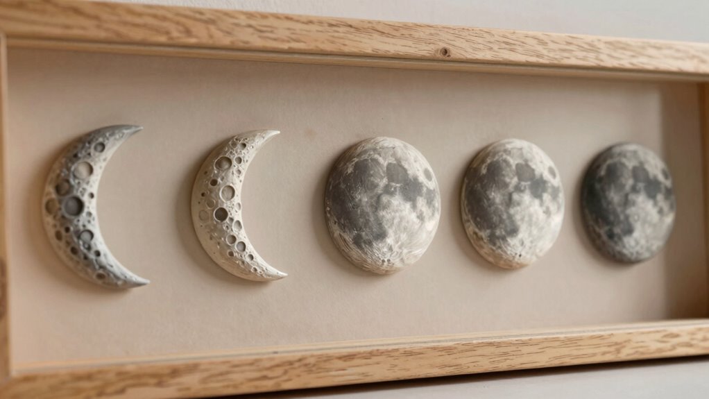 lunar cycle shelf decor