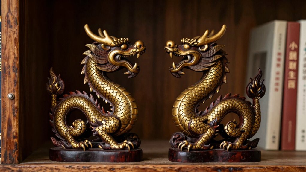 mythic dragon bookend guardians