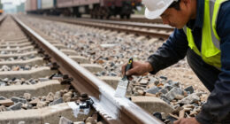 Painting The Sides Of Railroad Rails White To Reduce Derailment
