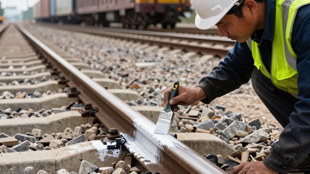 Painting The Sides Of Railroad Rails White To Reduce Derailment