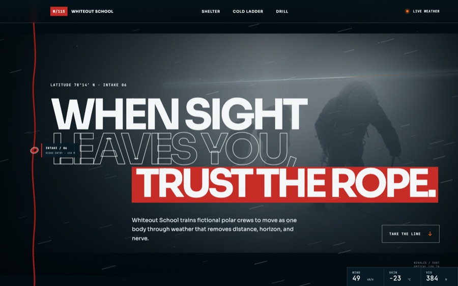 Whiteout School — Trust the Rope — Data-Driven Visuals